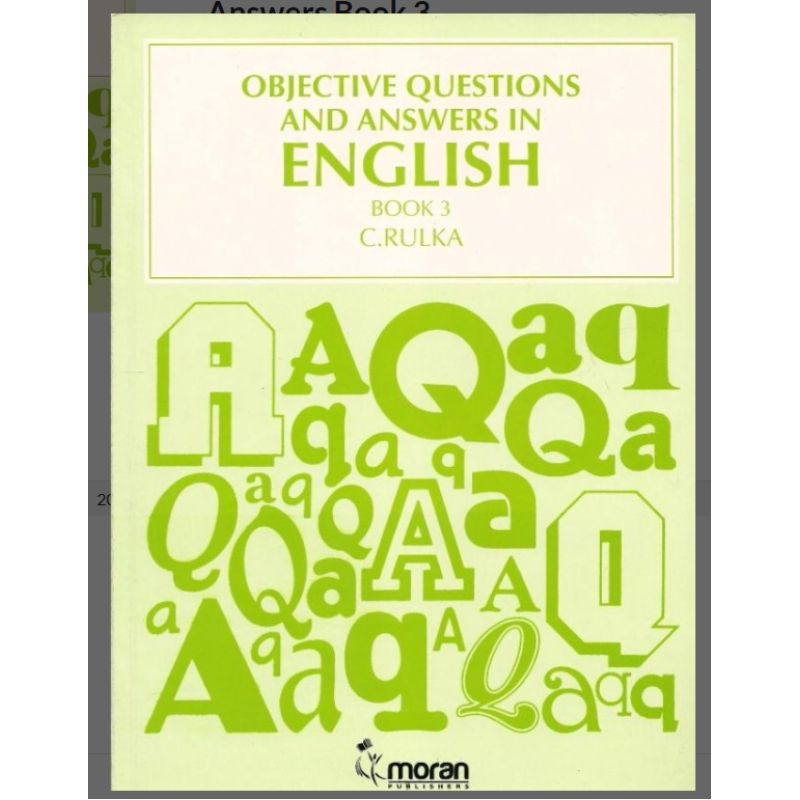 OBJECTIVE ENGLISH QUESTIONS AND ANSWERS BOOK 3