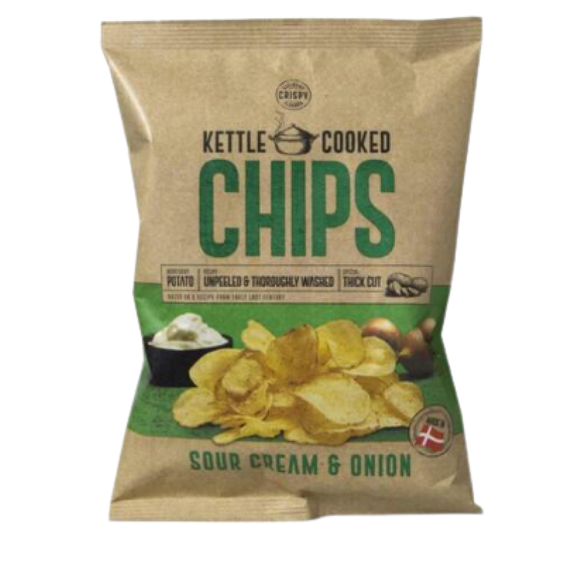 CRISP KETTLE COOKED CHIPS SOUR CREAM AND ONION 150G 