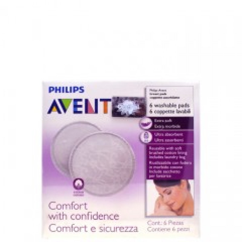 AVENT WASHABLE BREAST PAD 6S