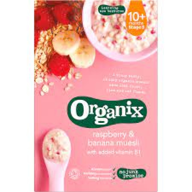 ORGANIX RASPBERRY AND BANANA MUESLI 120G