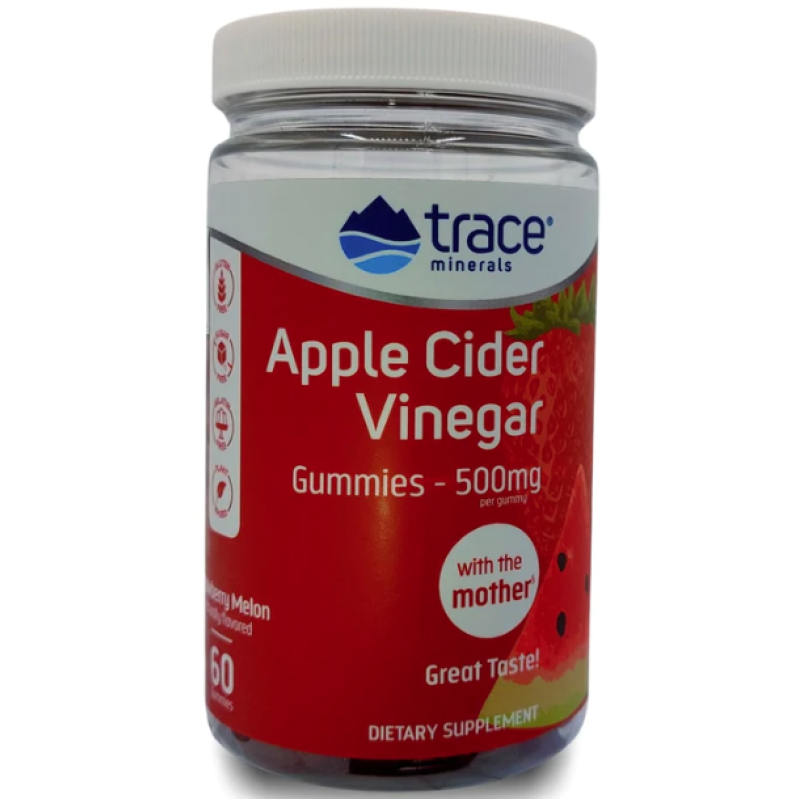 TRACE MINERALS APPLE CIDER VINEGAR GUMMIES 500MG 60'S