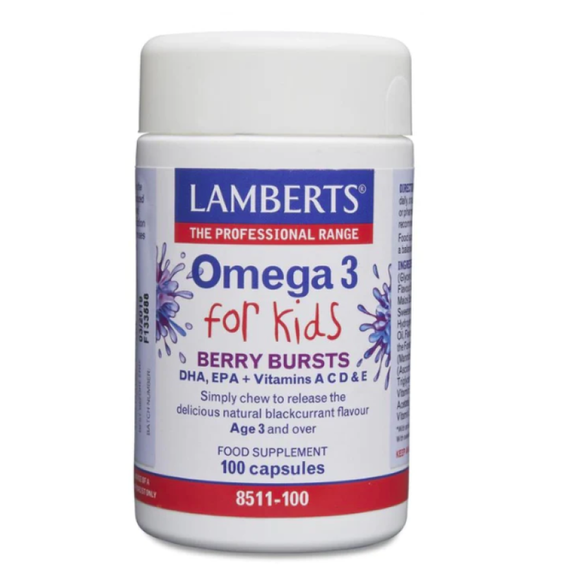 LAMBERTS OMEGA 3 FOR KIDS CHEWABLE CAPS 100`S