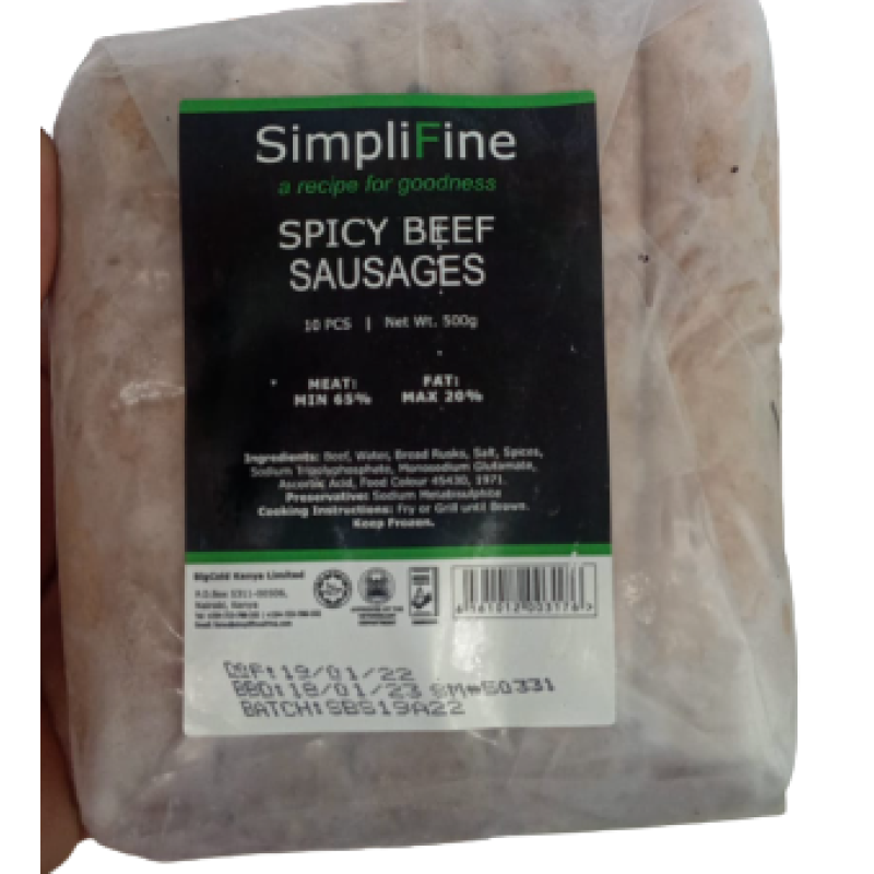 SIMPLIFINE(ALPHA) SPICY BEEF SAUSAGES 500G